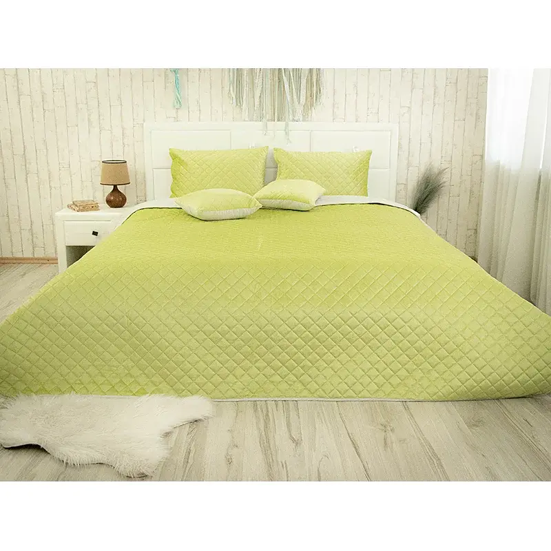Двостороння декоративна подушка Руно Velour Olive Green ромб 40х40 см оливкова - фото 4