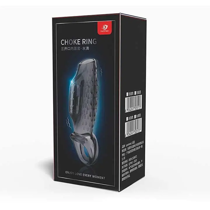 Насадка на пеніс та мошонку з вібрацією Choke Ring графіт - фото 5