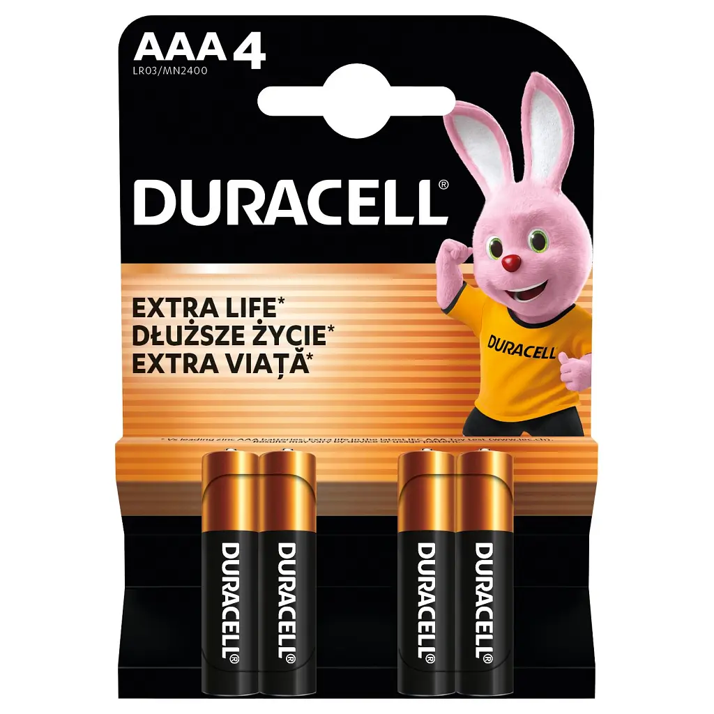 Батарейка Duracell AAA лужні 4 шт. в упаковці (5000394052543 / 81545421) - фото 2