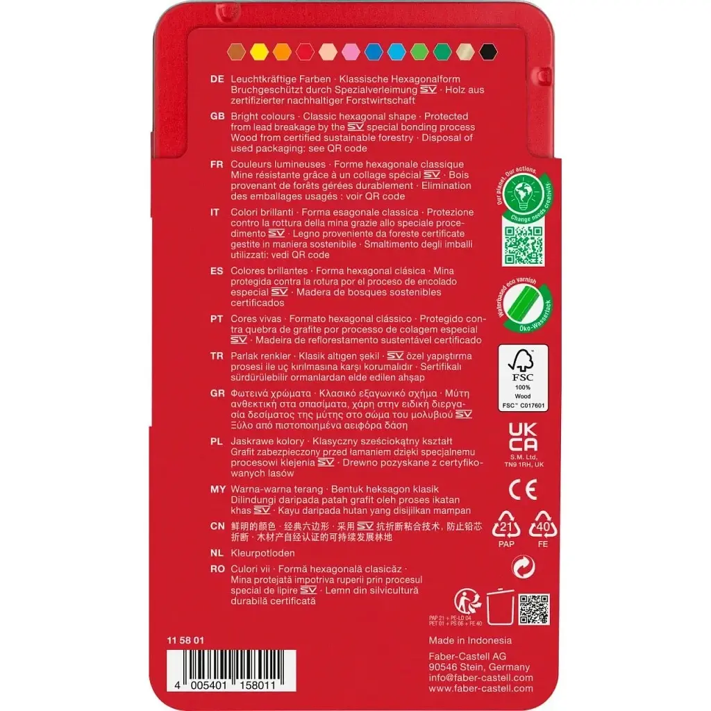 Олівці кольорові Faber-Castell Window Замок, металева коробка, 12 кольорів (115801) (27984) - фото 2