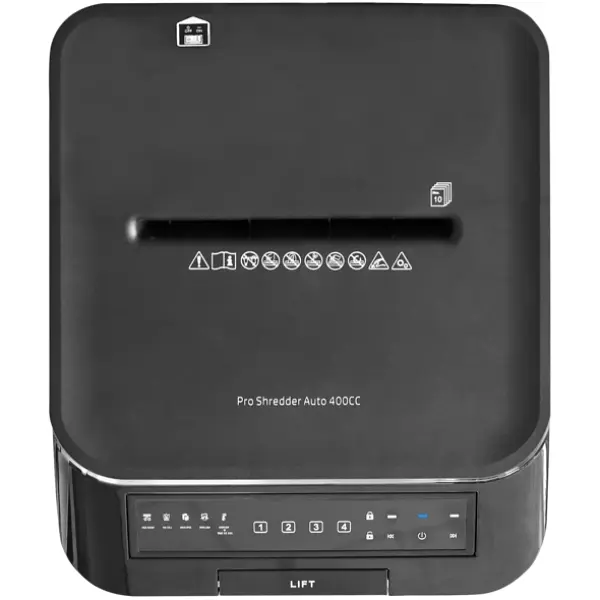 Знищувач документів HP Pro Shred Auto 400CC, A4, 80g х 10 л.,4*12, 53л., P-4 - фото 4