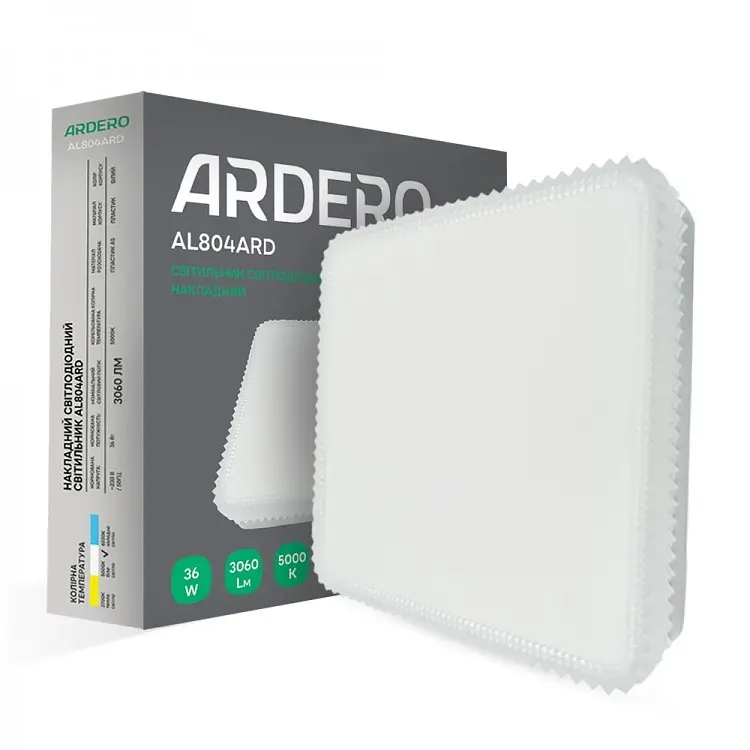 Свiтильник свiтлодiодний Ardero AL804ARD накладний 36W 5000K (80182) - фото 2