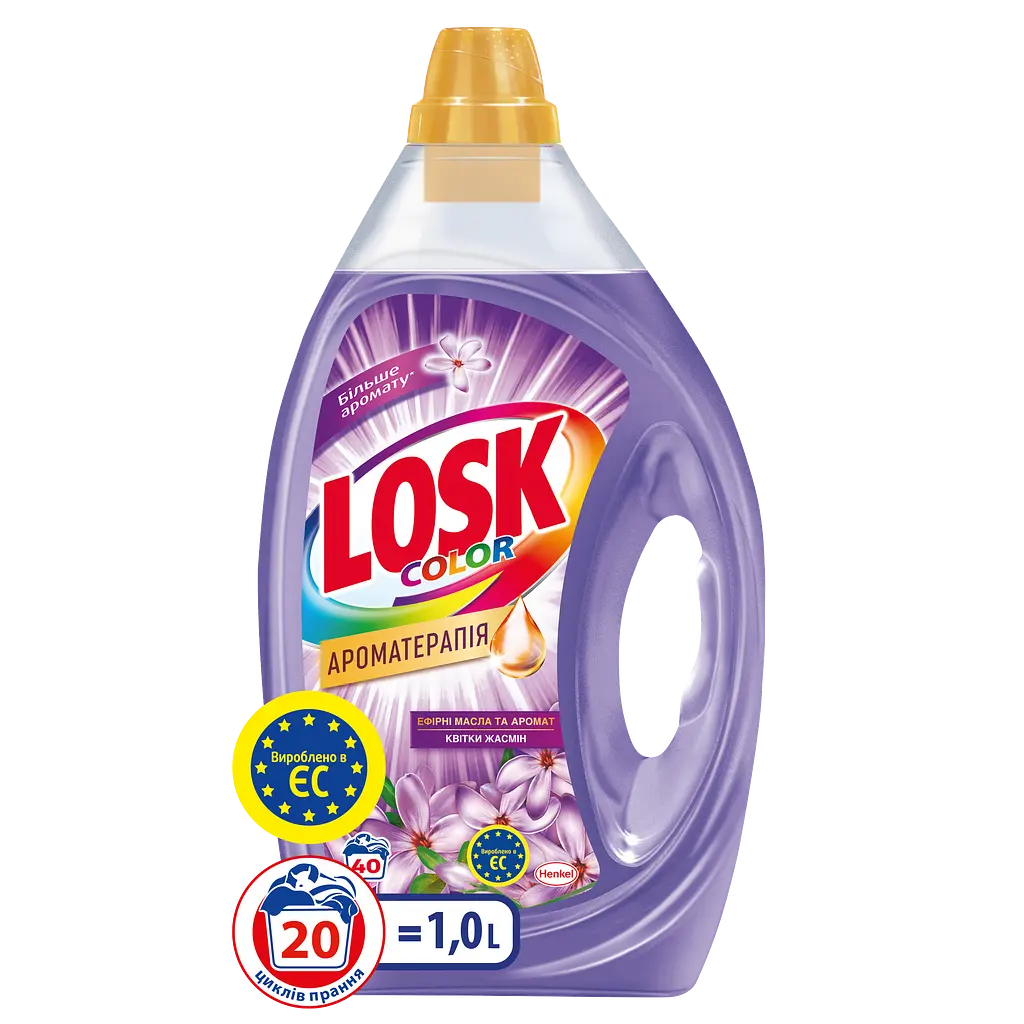 Гель для прання Losk Color Ароматерапія з ефірними оліями та жасмином, 1 л (876088) - фото 2