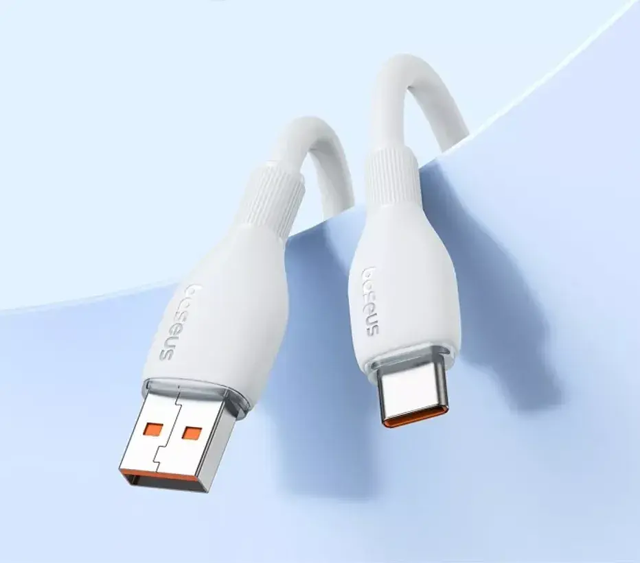 Кабель Baseus Pudding Series Fast Charging Cable USB to Type-C 100W 1.2m P10355703221-00 White - фото 5