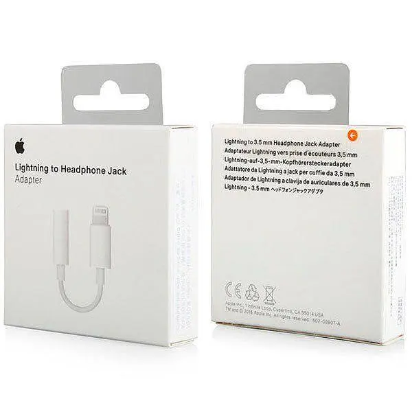 Адаптер Apple ммX62 Lightning вход папа выход 3.5 мм мама - фото 2