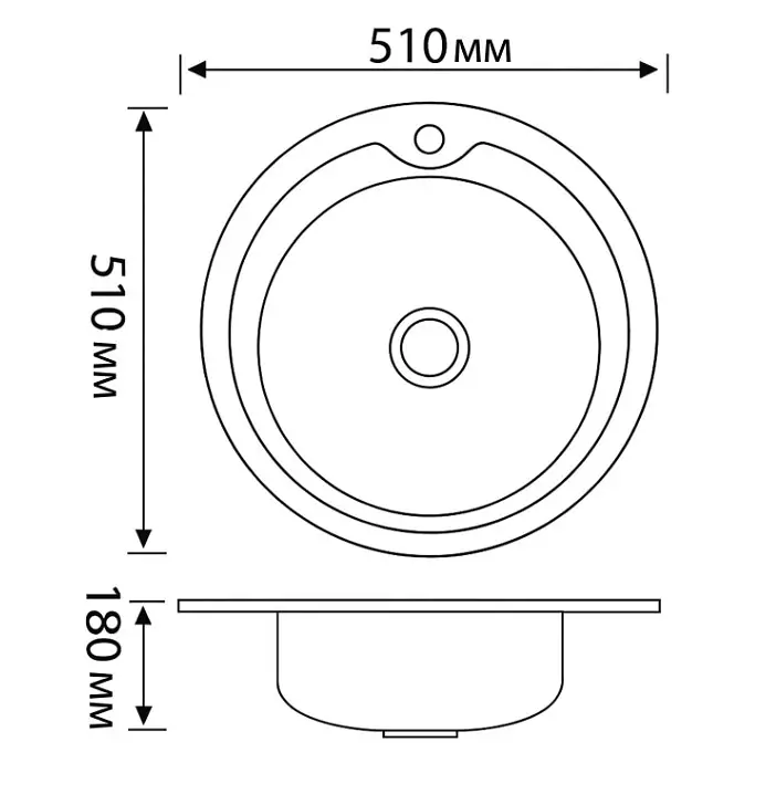 Кухонна мийка Brinex 510-D 0,8 мм, врізна BRIN510MDEC08 - фото 9