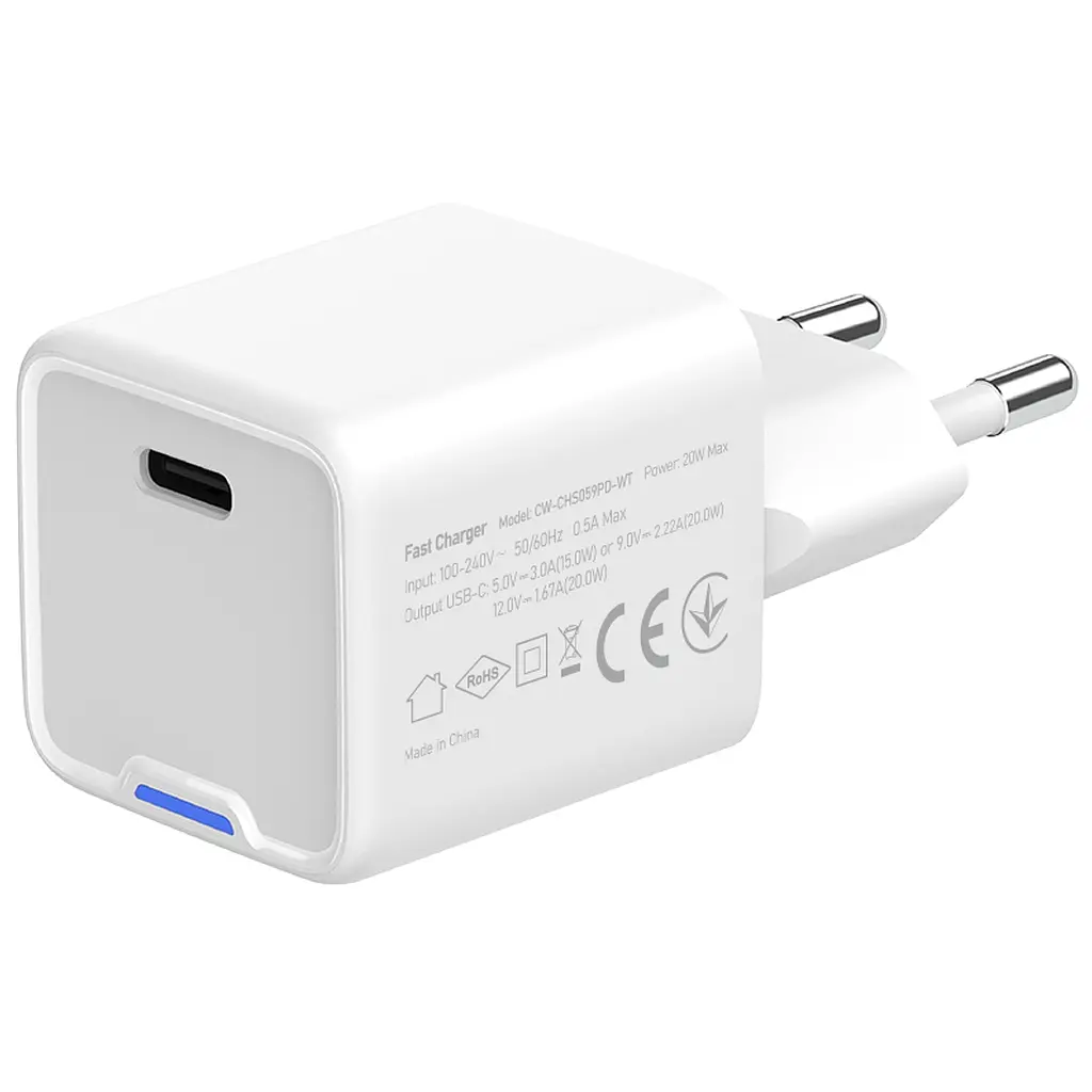 Зарядний пристрій ColorWay C101C GaN Mini 20 Вт PD PPS USB-C білий (CW-CHS059PD-WT) - фото 6