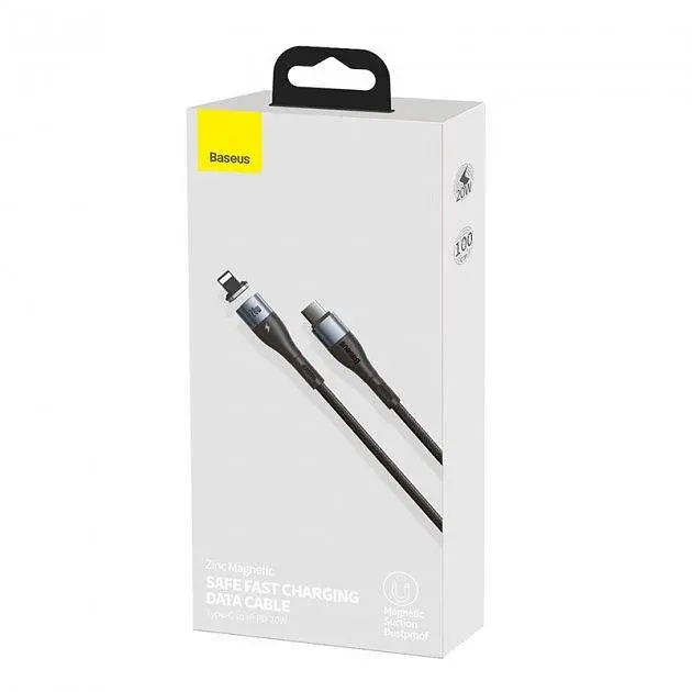 Кабель Baseus Zinc Magnetic Safe Fast Charging Data Cable Type-C to IP PD 20W 1m CATLXC-01 Black - фото 2