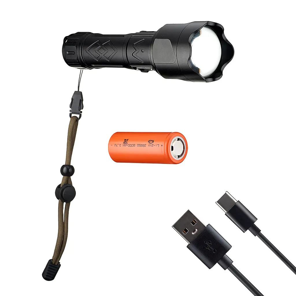 Фонарик Flashlight SY-2205 Type-C 3000 mAh Черный - фото 3