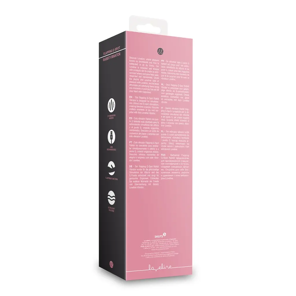 Вібратор-кролик Loveline G-spot Fluttering, 24.8 см (рожевий) - фото 11
