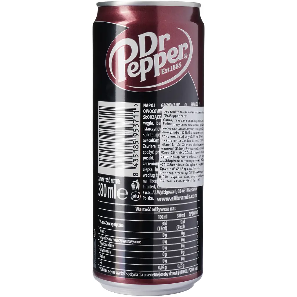 Напій Dr. Pepper Zero 0.33 л - фото 4