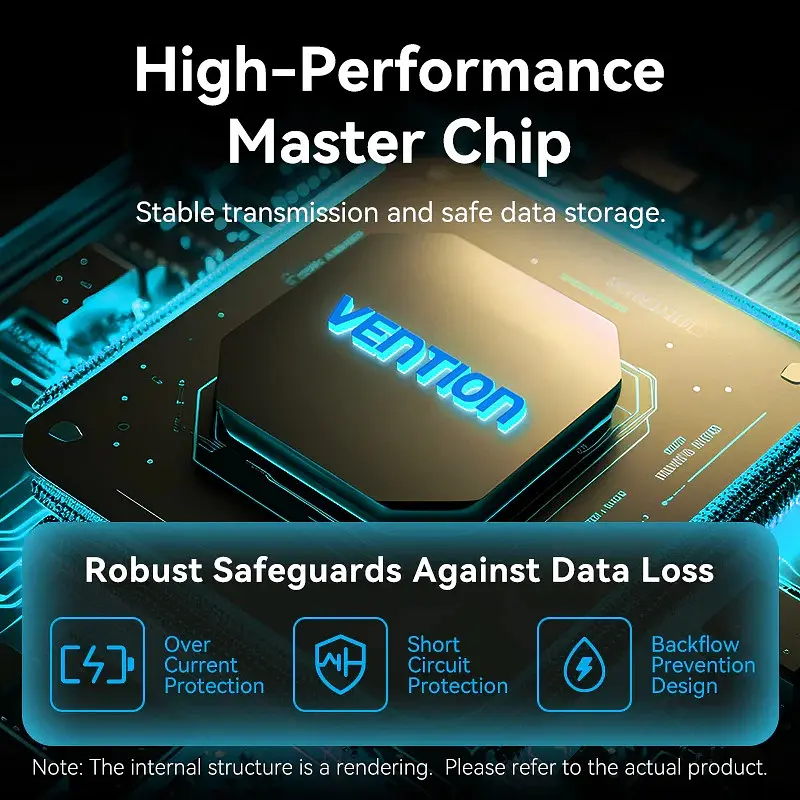 Хаб USB 3.0 Type-C -> 4xUSB 3.0/1xUSB-C, 5Gbps, Чорний Vention - фото 9