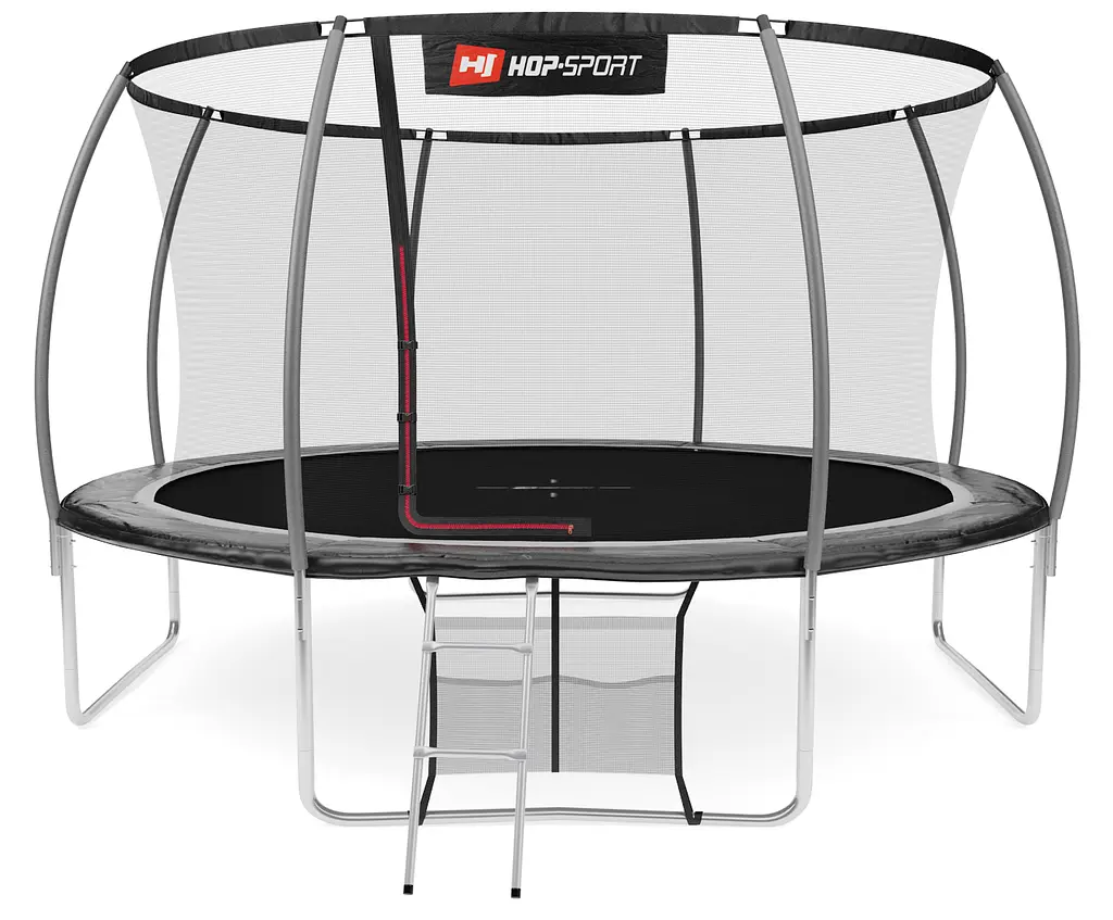 Батут Hop-Sport Premium 14ft (427см) чорно-сірий з внутрішньою сіткою - фото 4