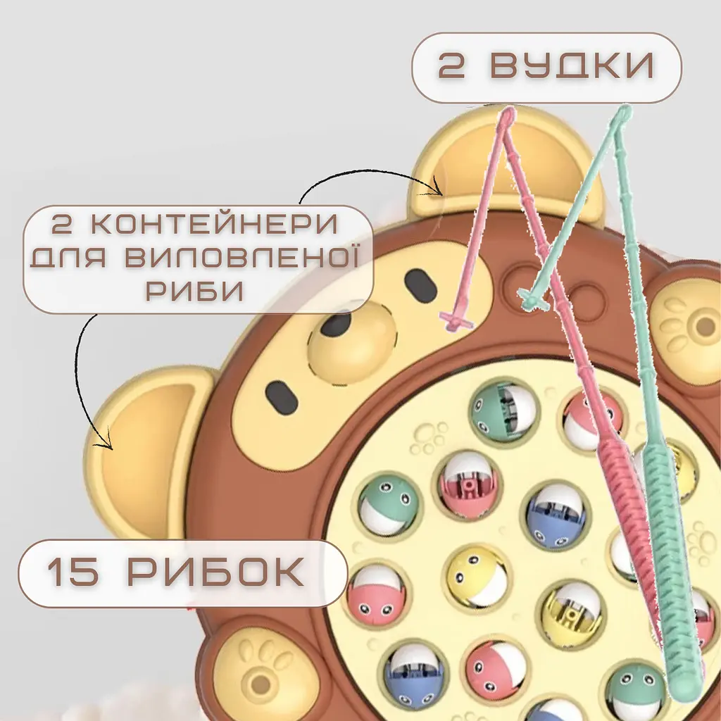 Дитяча інтерактивна монтесори іграшка на двох музична рибалка HK det0018988 - фото 3