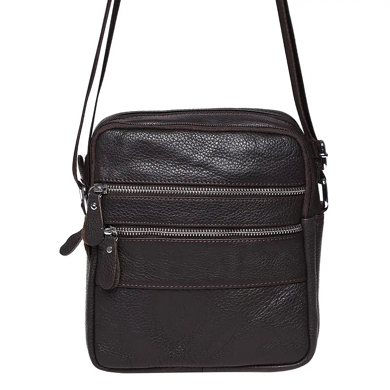 Чоловіча сумка Borsa Leather K13923 22x20x8 см Коричневий (14737) - фото 2