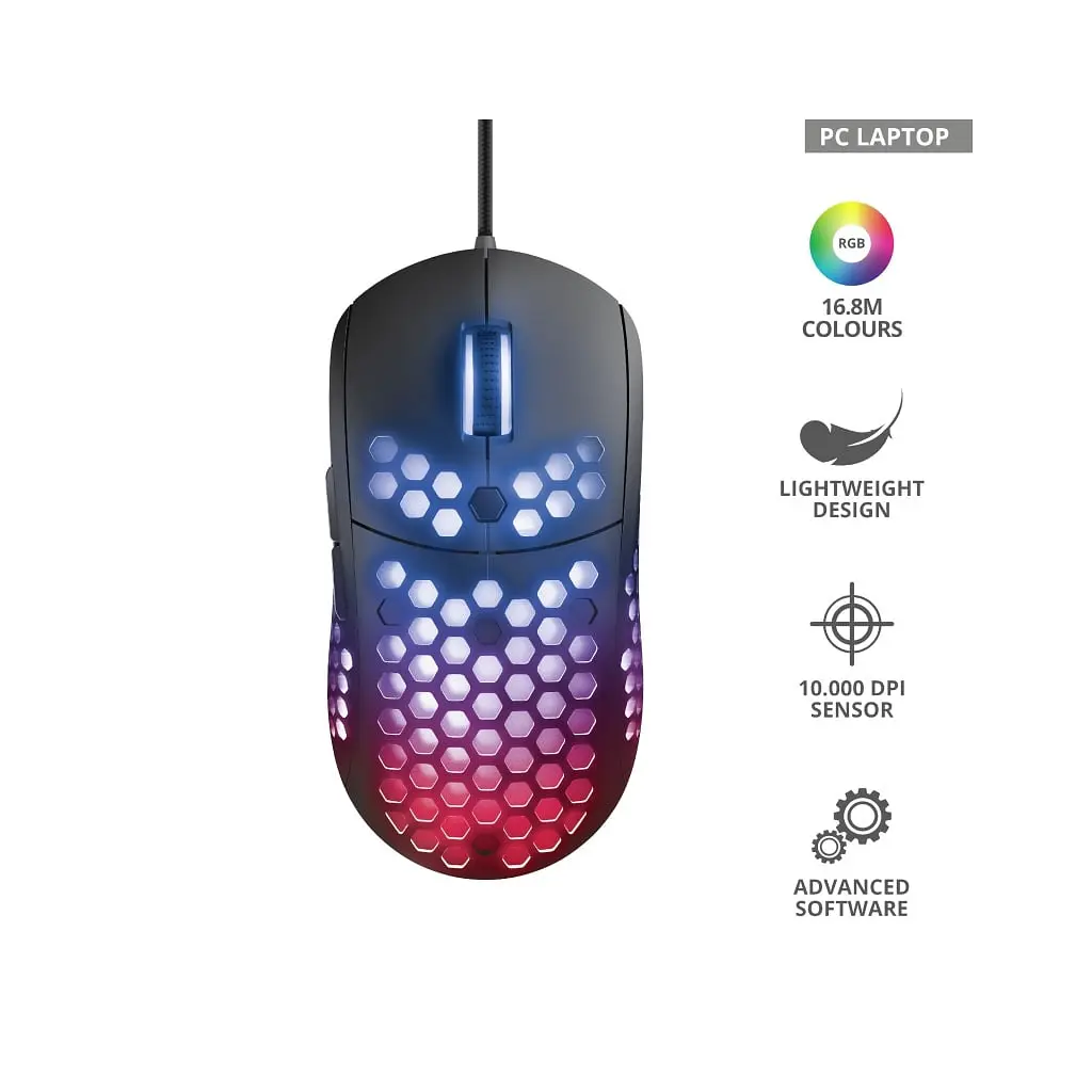 Мишка Trust GXT 960 Graphin Ultra-lightweight RGB USB Black (23758) - фото 7