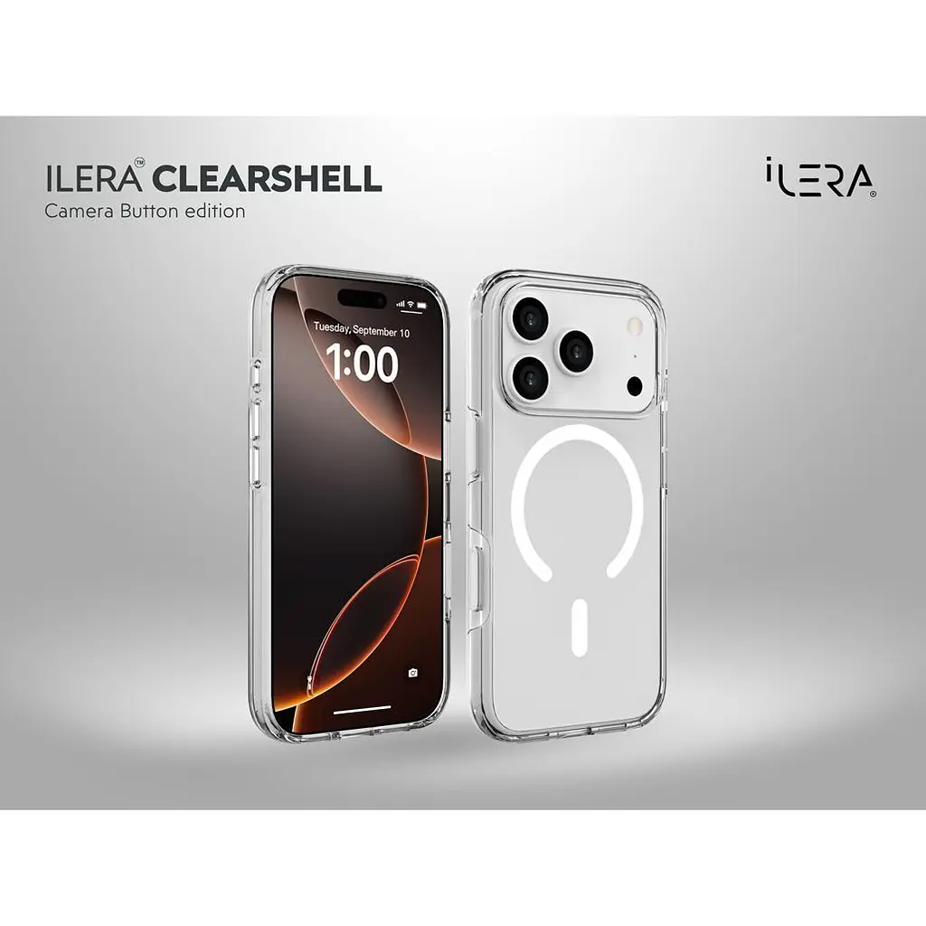 Чохол iLera ClearShell Camera Button with MagSafe для Apple iPhone 17 Pro Max Transparent (ILHsCLCaB17PrMx) [150430] - фото 7