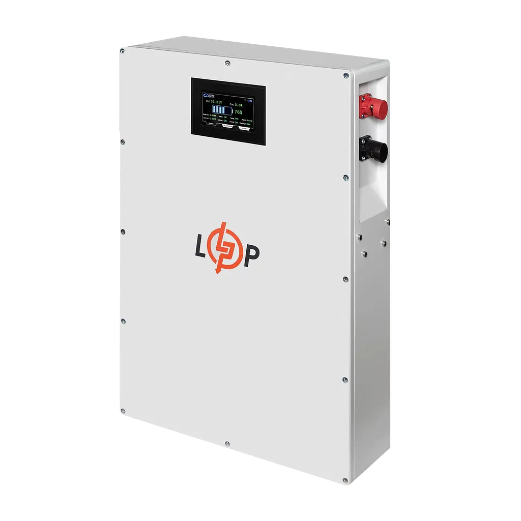 Акумулятор LP LiFePO4 51,2V - 100 Ah (5120Wh) (BMS 100A/50А) метал LCD Smart RS485/CAN JK настінний - фото 2