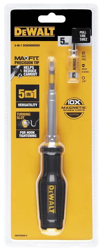 Отвертки FULL FIT 6 Way, с битами 2 шт, рукоятка двухкомпонентная, 75мм DeWALT hoz0014172 - фото 5