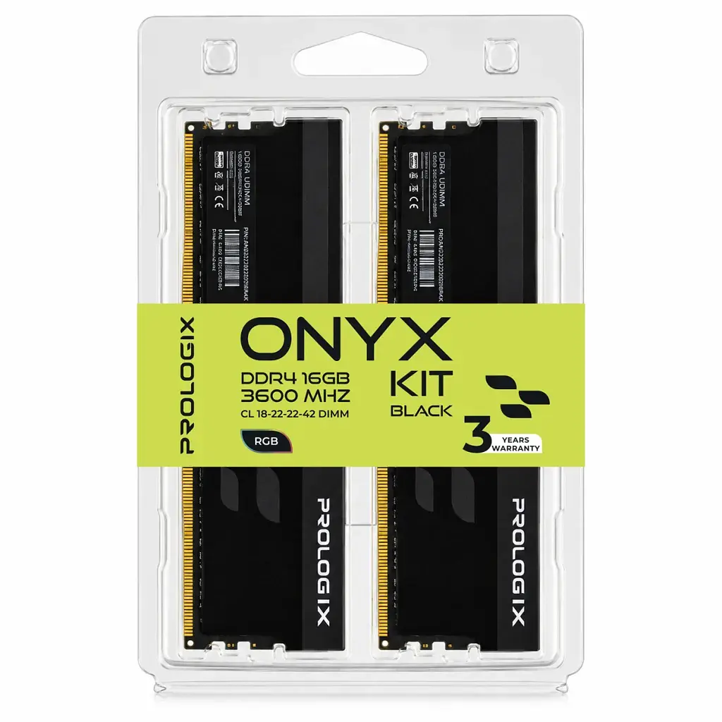 Модуль пам'яті для комп'ютера DDR4 16GB (2x8GB) 3600 MHz Onyx Black RGB Prologix (PRO16GB3600YBR4K) - фото 4