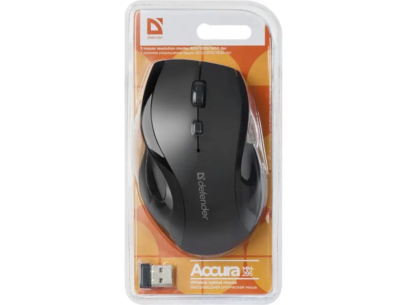 Миша Defender Accura MM-295 Wireless Black (52295) - фото 4