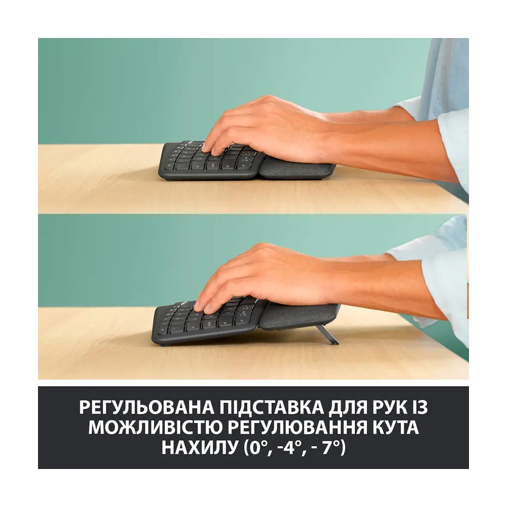 Клавіатура Logitech ERGO K860 Bluetooth/Wireless UA Black (920-010108) - фото 8