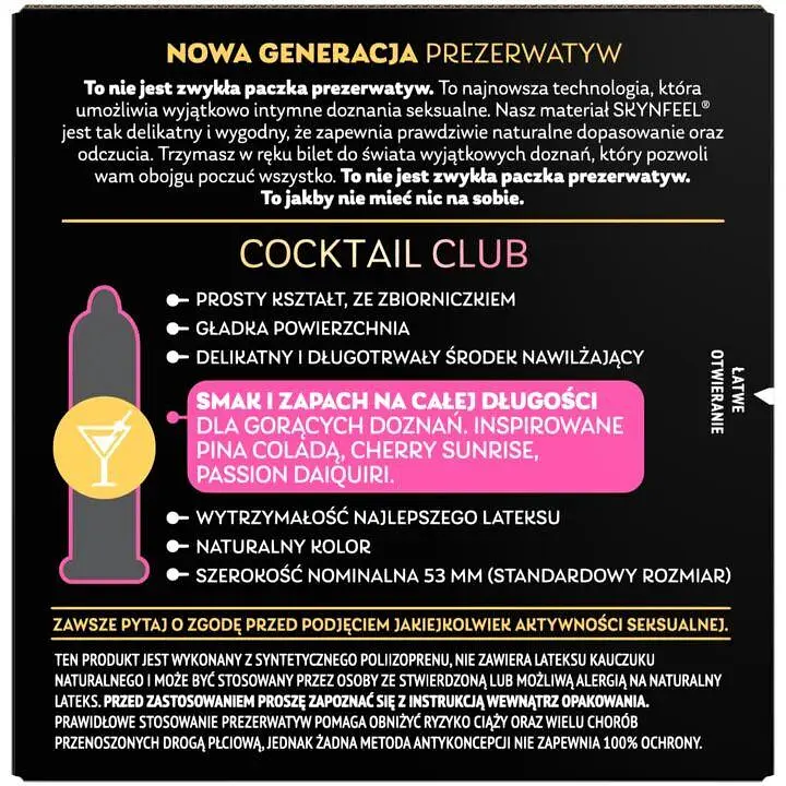 Презервативи SKYN Cocktail Club 3 шт, смаки Pina Colada, Cherry Sunrise та Passion Daiquiri - фото 3