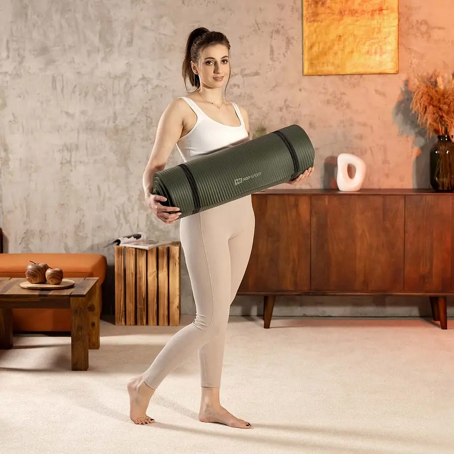 Коврик для йоги Hop-Sport HS-NB010GM NBR 1см темний хакі - фото 5