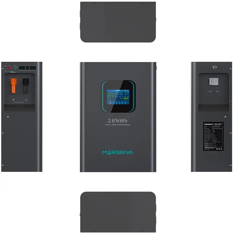 Акумуляторна батарея Marsriva LiFePO4, 25.6V/102Ah, 2.61KWH, настінна - фото 5