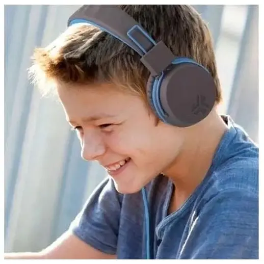 Дитячі навушники провідні JLAB JBuddies Kids сірі з блакитним IEUHJKSTUDIORGRYBLU6 - фото 2