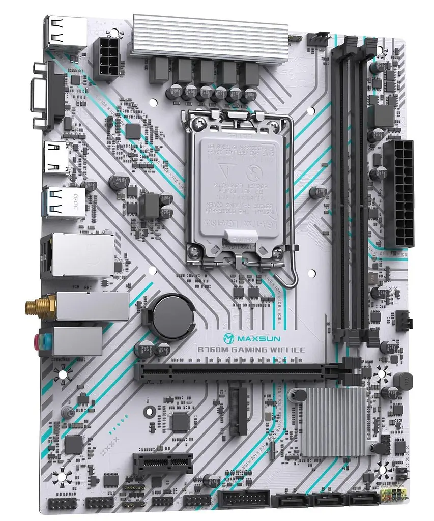 Материнська плата Maxsun B760M GAMING WIFI ICE (B760M GAMING WIFI ICE) (Socket 1700, Intel B760, Micro-ATX) - фото 2