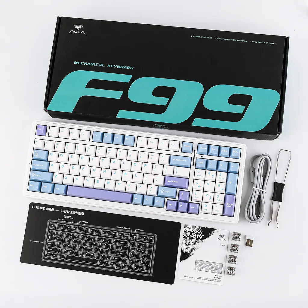 Клавиатура AULA F99 Stars Fall , Белый - фото 5