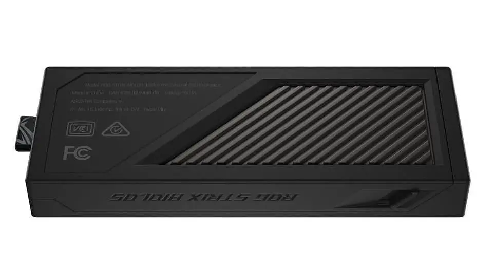 Портативний корпус ASUS для SSD ROG STRIX AIOLOS PCIe NVMe M.2 2230/2242/2260/2280 USB Type-C 3.2 Gen 2x2 ARGB чорний - фото 6