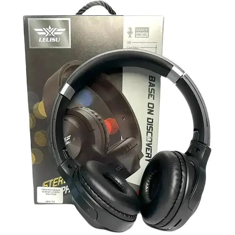 Бездротові складні навушники Lelisu LS-800A Bluetooth Black - фото 4