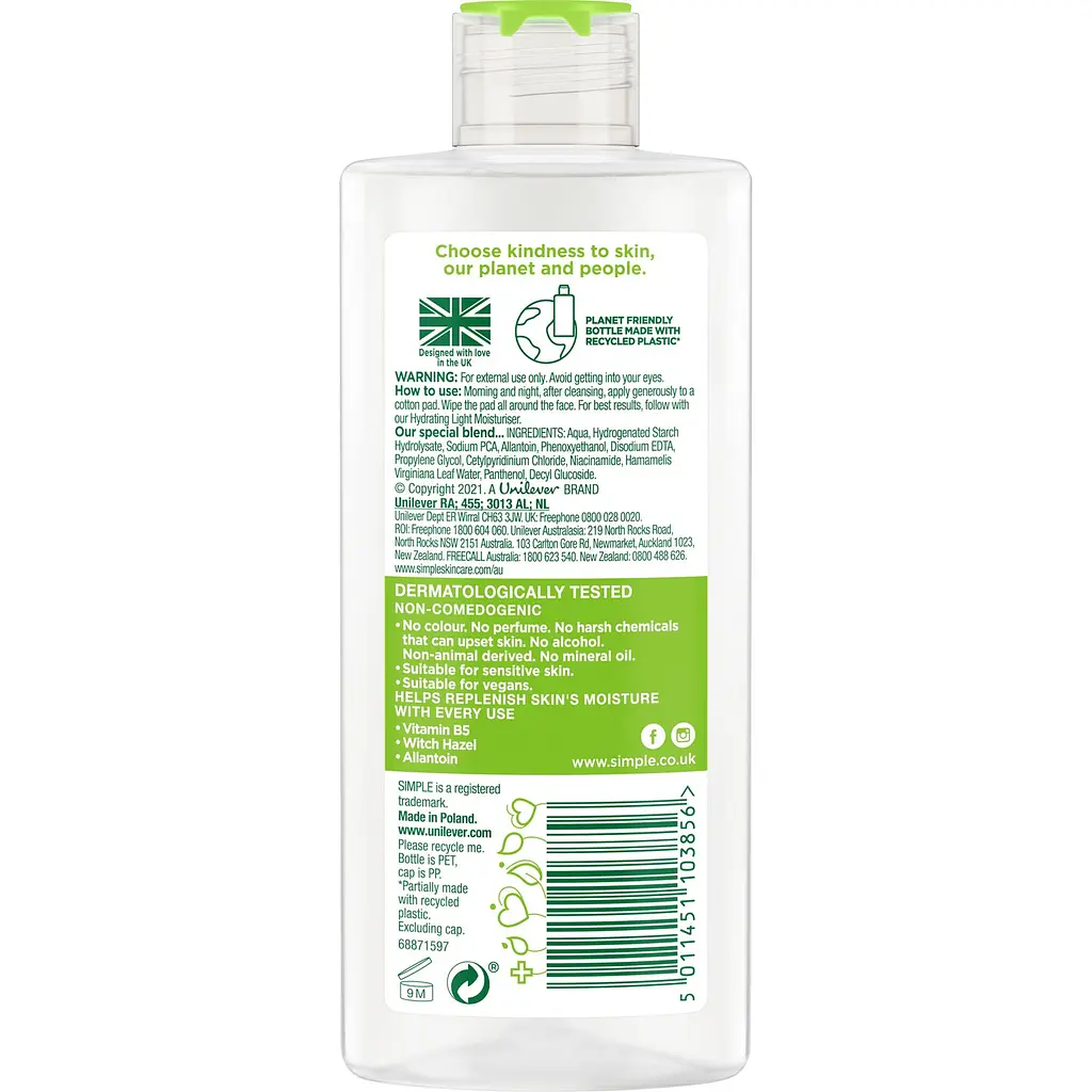 Заспокійливий тонік для обличчя Simple Soothing Facial Toner, 200 мл - фото 2