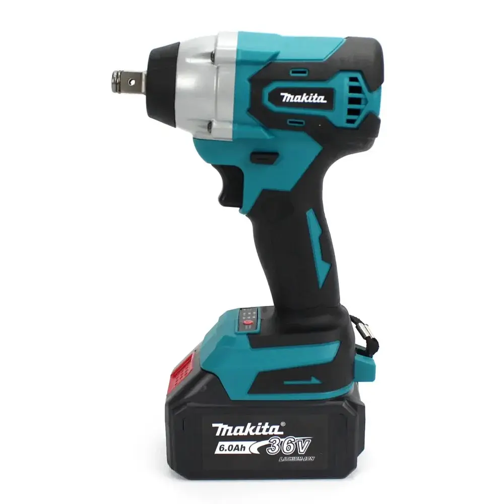 Набор электроинструментов Makita 4 в 1 Шуруповерт Гайковерт Перфоратор Болгарка два аккумулятора в кейсе 36Вт Синий с черным - фото 6
