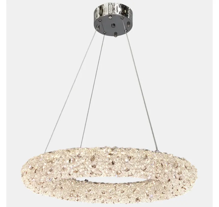 Кругла хромована кришталева LED люстра Artlight 567-600CH діаметром 58 см та потужністю 59W - фото 5