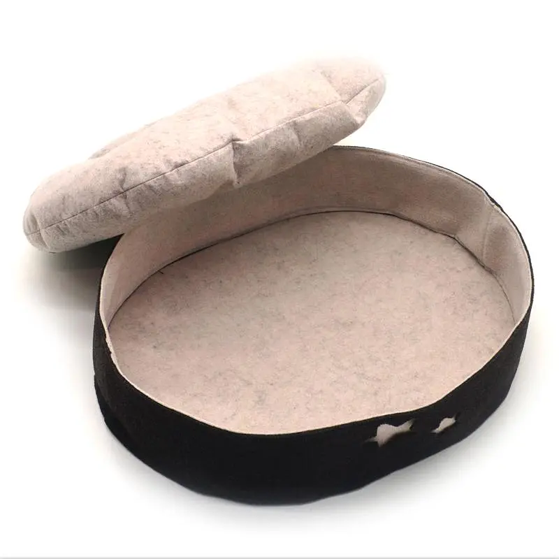 Лежак для кошек и собак Zoo-hunt из фетра Звездочка коричневый №2 35х45х10 см - фото 2