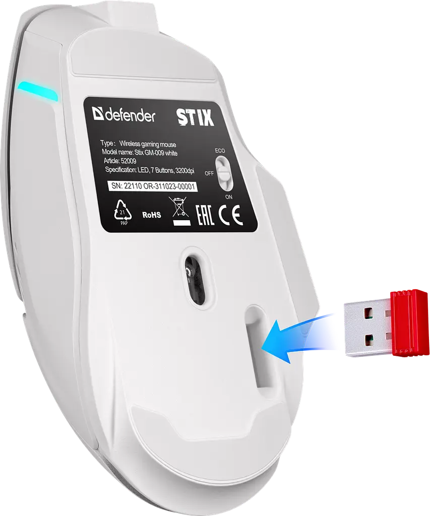 Комп'ютерна миша Defender Stix GM-009 White 52009 teh0022050 - фото 2