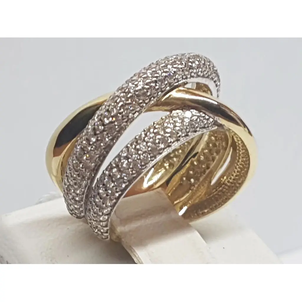 Золотое кольцо Эдем с фианитами. КД2050/2 17,5 - фото 2