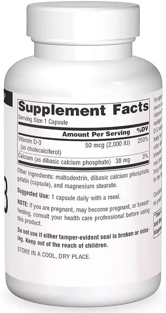Вітаміни та мінерали Source Naturals Vitamin D3 2000 IU, 200 капсул - фото 2