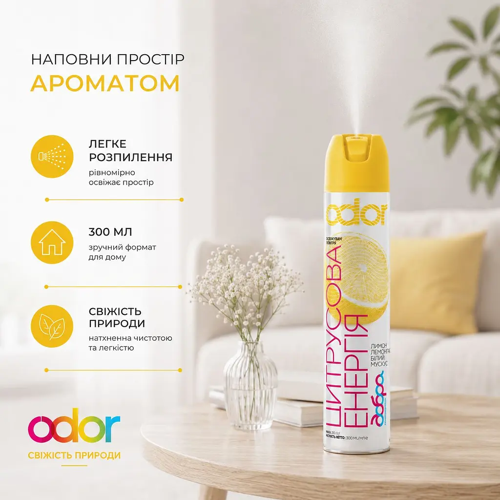 Освіжувач повітря Odor Цитрусова енергія 300 мл (4820086524292) - фото 4