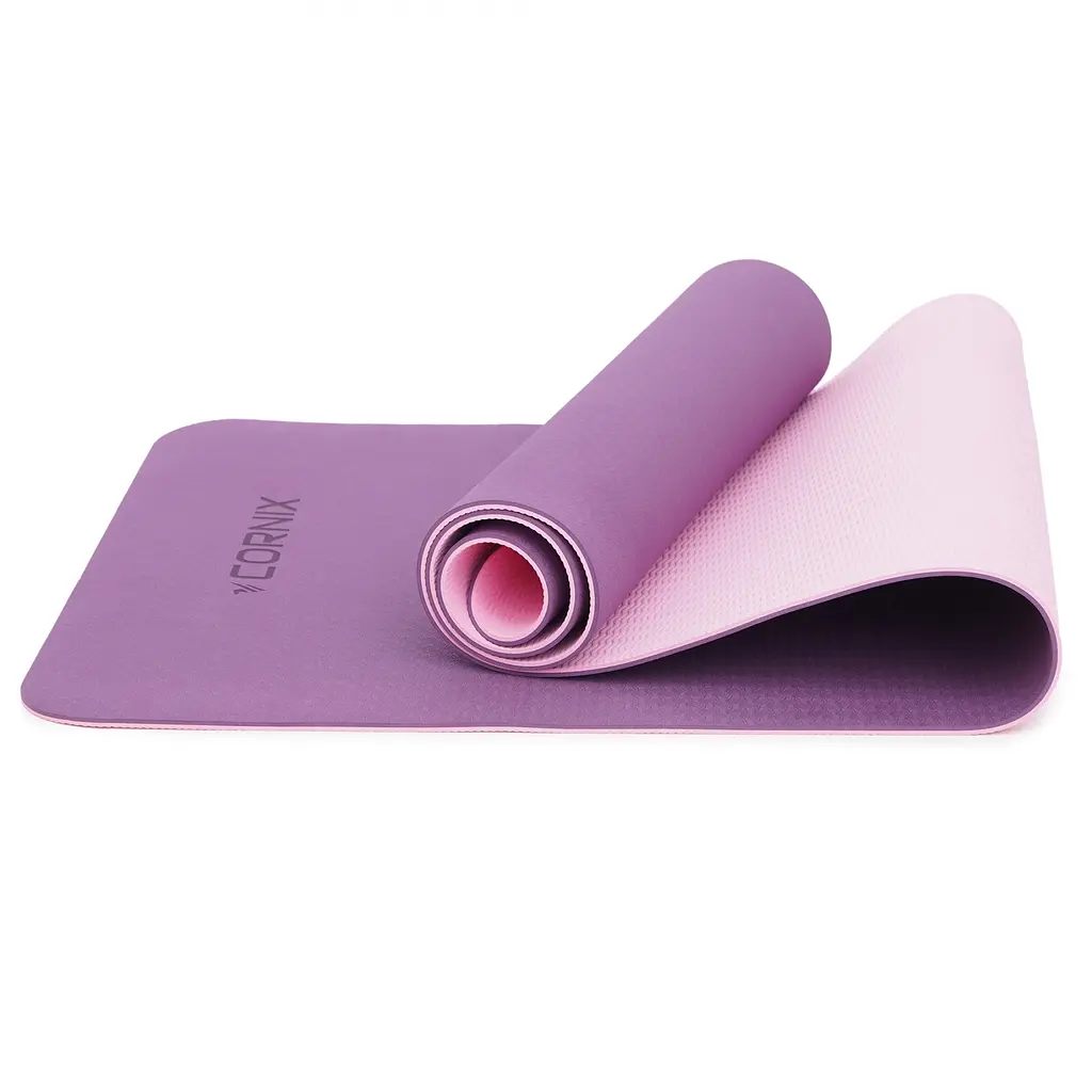 Килимок спортивний Cornix TPE 183 x 61 x 0.6 см для йоги та фітнесу XR-0007 Plum/Rose - фото 2