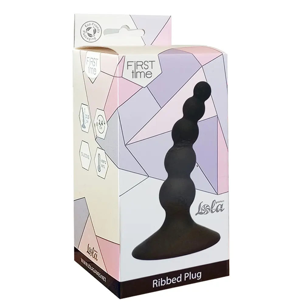 Анальна пробка Lola Games Ribbed Plug 10.5 см (чорний) - фото 5