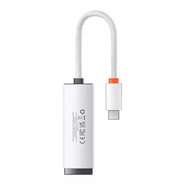 Адаптер - зовнішня мережева карта Baseus Lite Series Type-C to RJ45 LAN Port (100Mbps) WKQX000202 білий - фото 2