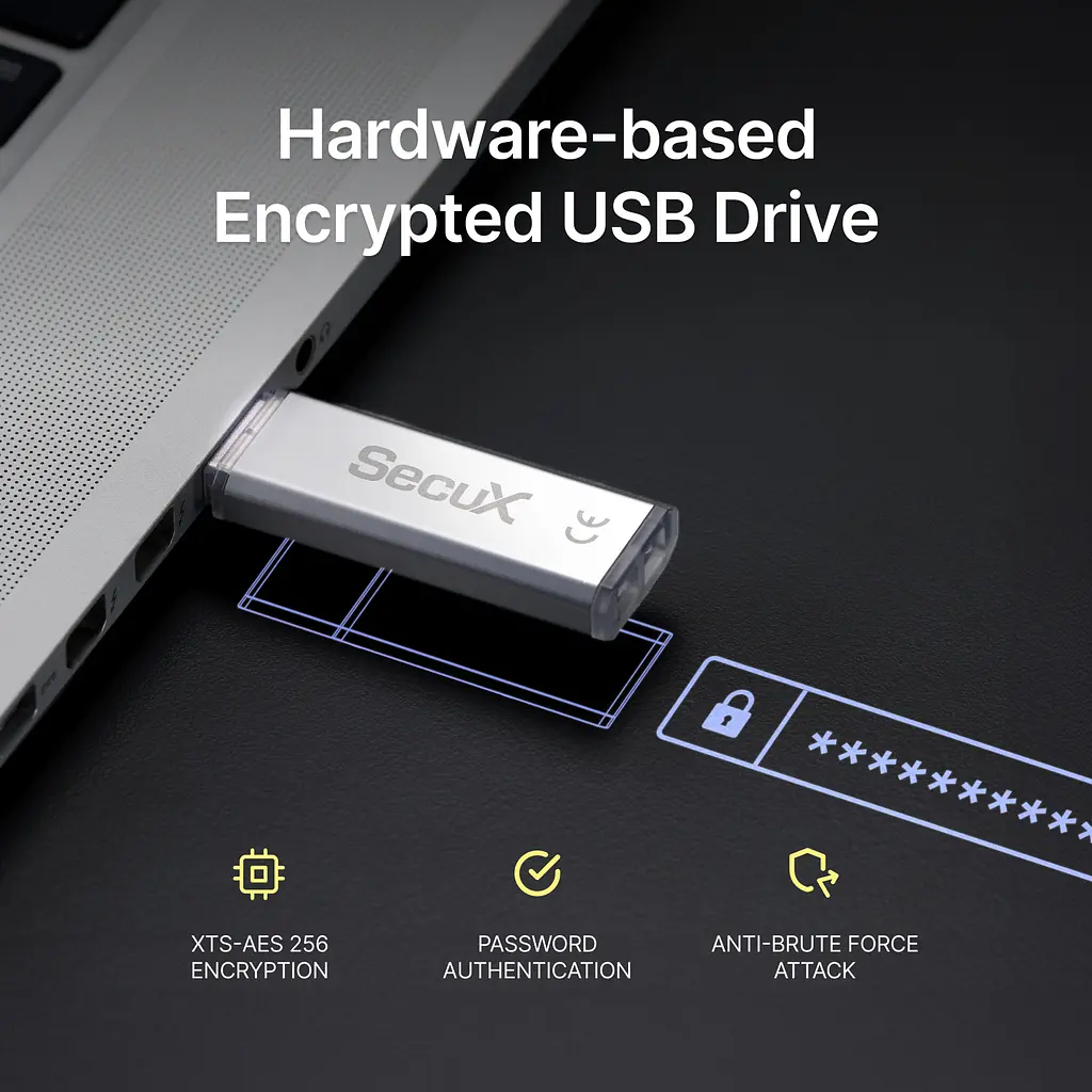 Флеш накопичувач SecuX Forte USB 64GB з шифруванням 1 шт (B0D6RG13DC) - фото 5