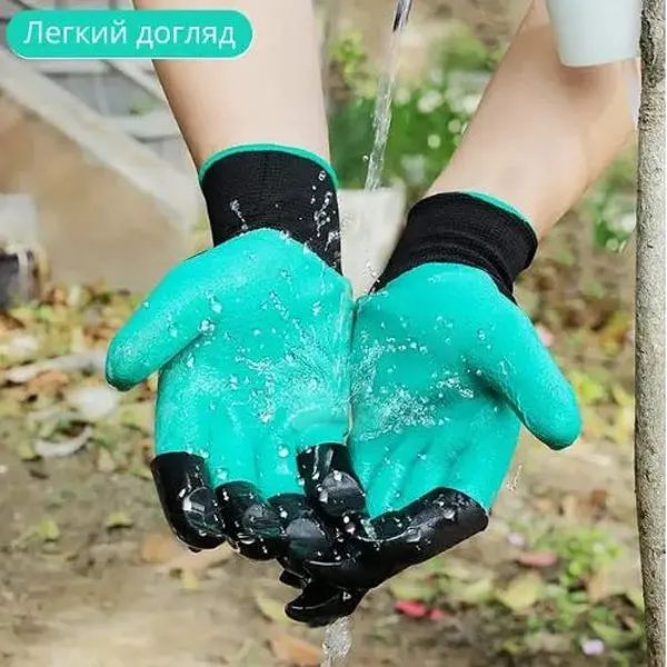 Рукавички садові Garden Genie з пазурами для роботи із землею та садово-городніх робіт - фото 4