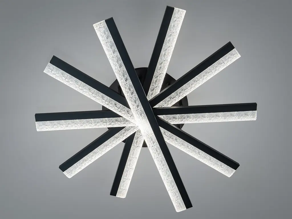 LED-люстра Diasha MX3068/5BK 70W, 5 світлових планок, 3 кольори світла, Ø61 см, настінний вимикач - фото 2