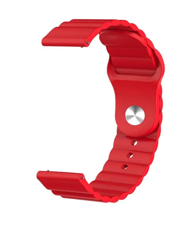 Ремінець BeWatch для Amazfit BIP/Bip Lite/Bip U/Pro/Mini/GTS/GTS 2 (E)/GTR 42мм силіконовий 20 мм Wave Червоний (1010704) - фото 3
