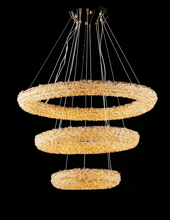 Підвісна світлодіодна кришталева люстра Splendid Ray L6356/800+600+400/3 LED, золото, 164 Вт, від 20-30 м² - фото 5